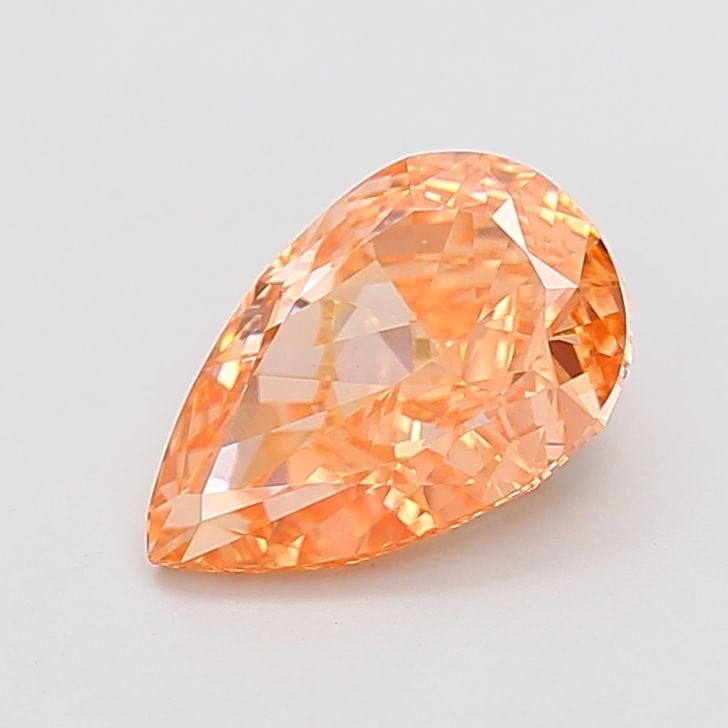 Loose Diamond - PEAR 3.08ct Fancy Vivid Pinkish Orange VS1