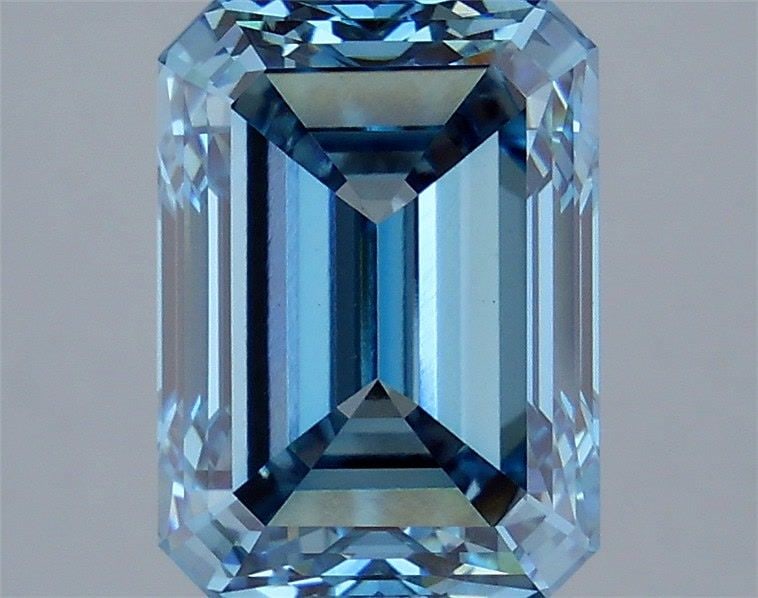 Loose Diamond - EMERALD 5.44ct Fancy Vivid Blue VVS2