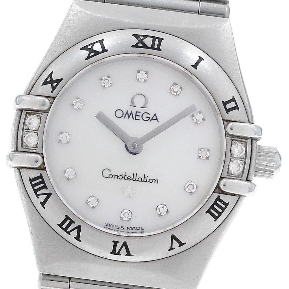 Omega Constellation Quartz Stainless Steel Womens Wristwatch White Mother of Pearl: Omega Constellation Quartz Stainless Steel Womens Wristwatch White Mother of Pearl This OMEGA Constellation Quartz women's wristwatch features a stainless steel case and bracelet, complemented by a wh