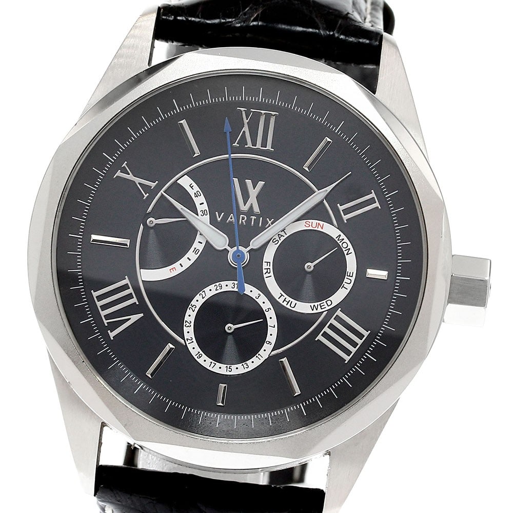 VARTIX ALIVE Automatic Day Date Power Reserve Men's Wristwatch PR01: VARTIX ALIVE Automatic Day Date Power Reserve Men's Wristwatch PR01 This VARTIX PR01 ALIVE men's wristwatch features a stainless steel case and a black dial, complemented by a leather bracelet. The wa