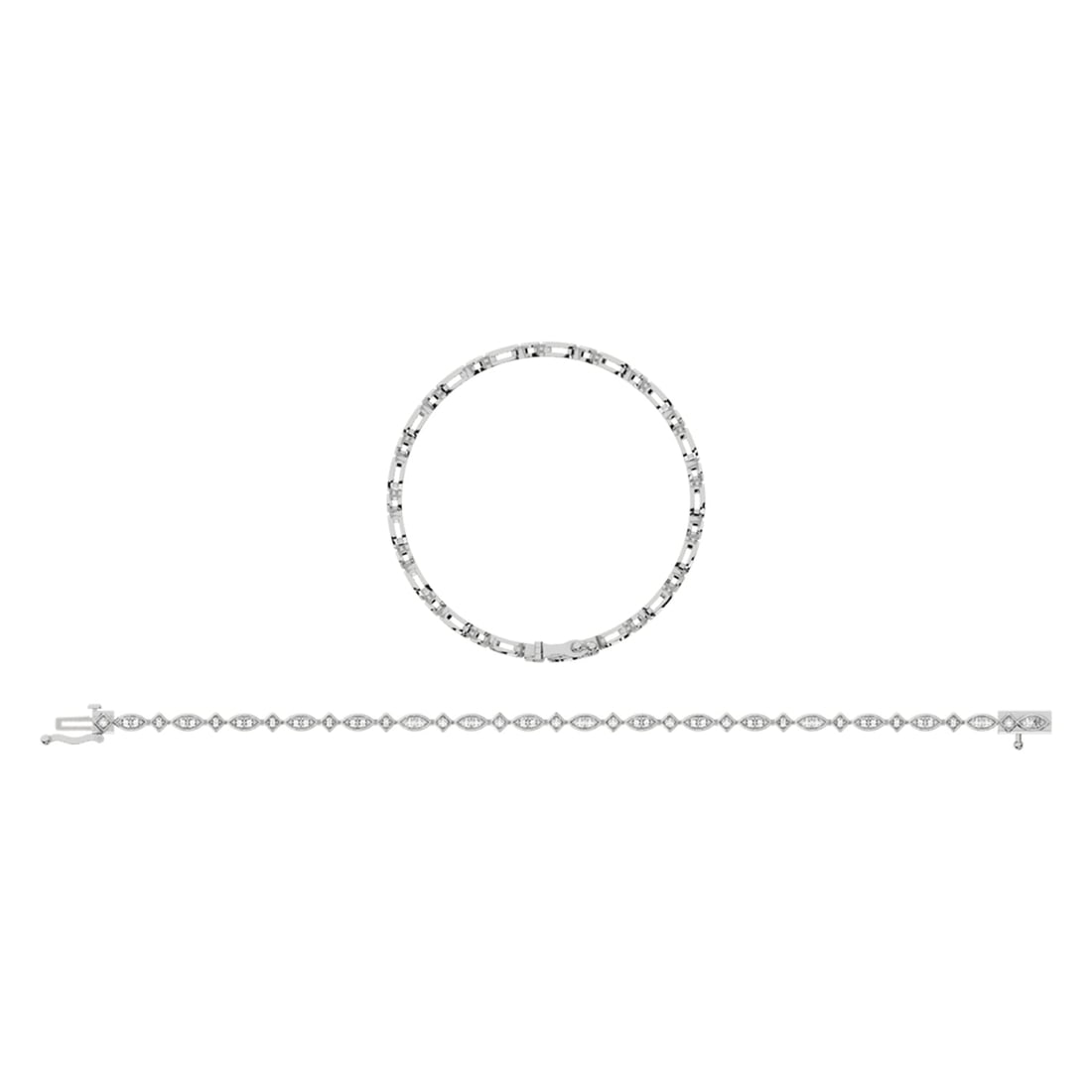 10K White Gold Diamond 1 Ct.Tw. Fashion Bracelet