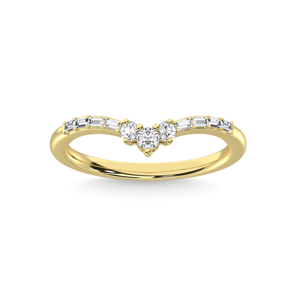 14K Yellow Gold Diamond 1/6 Ct.Tw. Chevron Band
