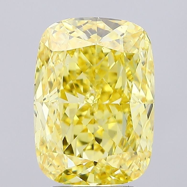 Loose Diamond - CUSHION MODIFIED 4.01ct Fancy Vivid Yellow VS1