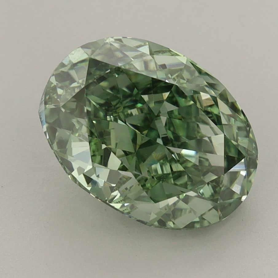 Loose Diamond - OVAL 3.37ct Fancy Vivid Green VVS2