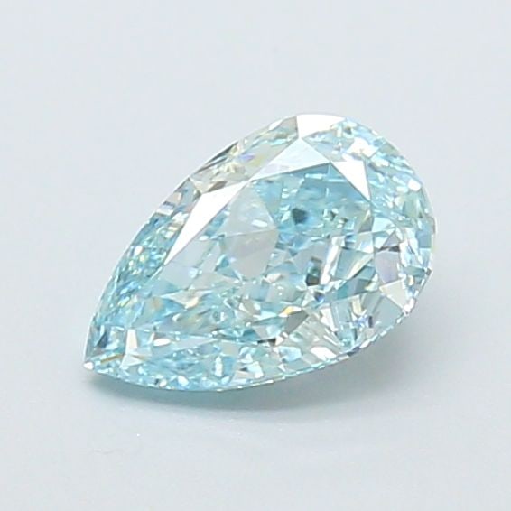 Loose Diamond - PEAR 0.91ct Fancy Intense Greenish Blue VVS2