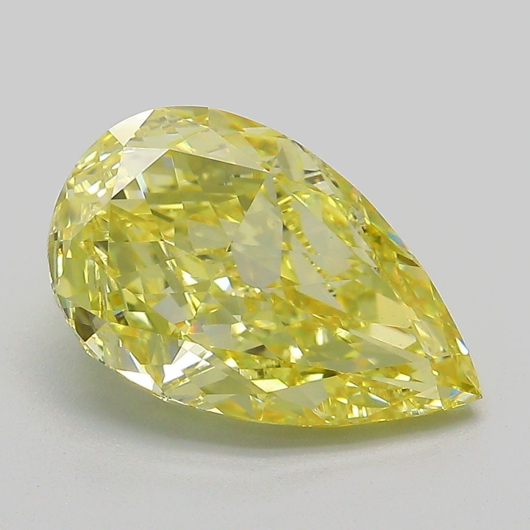 Loose Diamond - PEAR 3.91ct Fancy Intense Yellow VVS2
