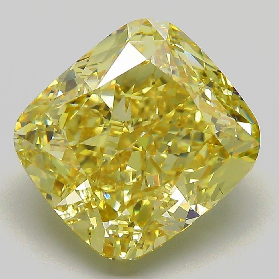 Loose Diamond - CUSHION MODIFIED 6.24ct Fancy Intense Yellow VS2