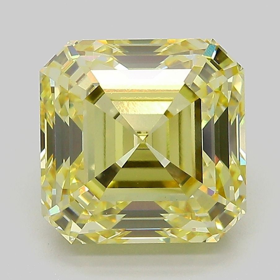 Loose Diamond - SQUARE EMERALD 5.44ct Fancy Intense Yellow VVS2