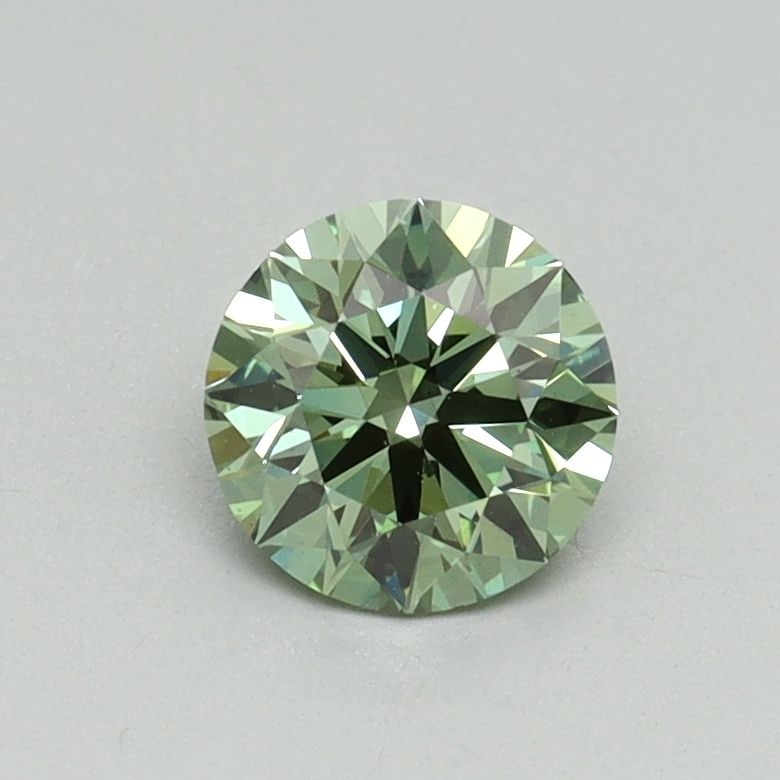 Ideal Loose Diamond - ROUND 0.65ct Fancy Vivid Green VS1