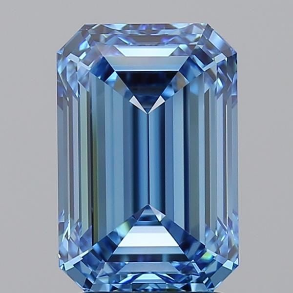 Loose Diamond - EMERALD 3.04ct Fancy Vivid Blue VVS1
