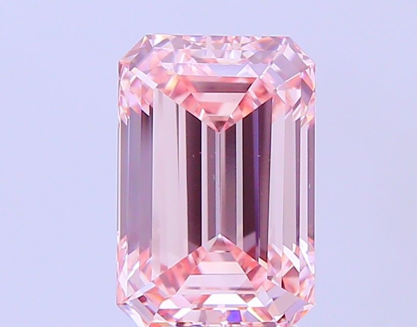 Loose Diamond - EMERALD 4.05ct Fancy Intense Pink VS1