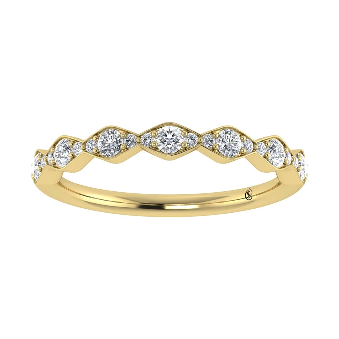14K Yellow Gold Lab Grown Diamond 1/4 Ct.Tw. Fashion Band