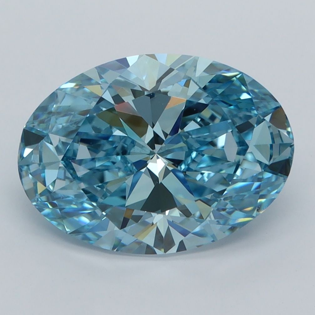 Loose Diamond - OVAL 3.56ct Fancy Vivid Blue VVS2