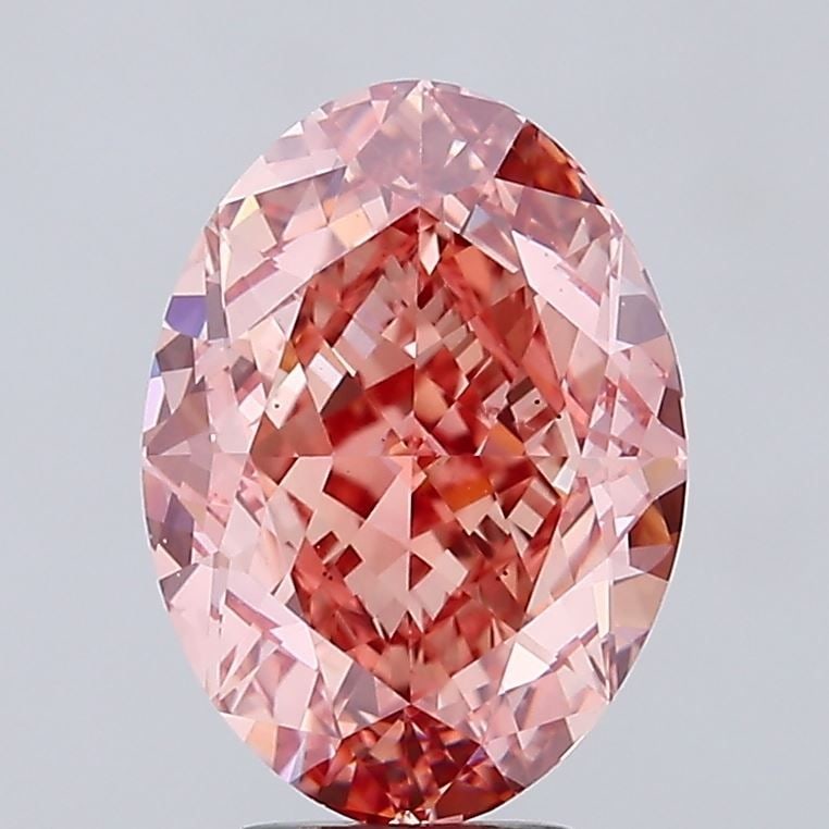 Loose Diamond - OVAL 6.05ct Fancy Vivid Brownish Pink VS2
