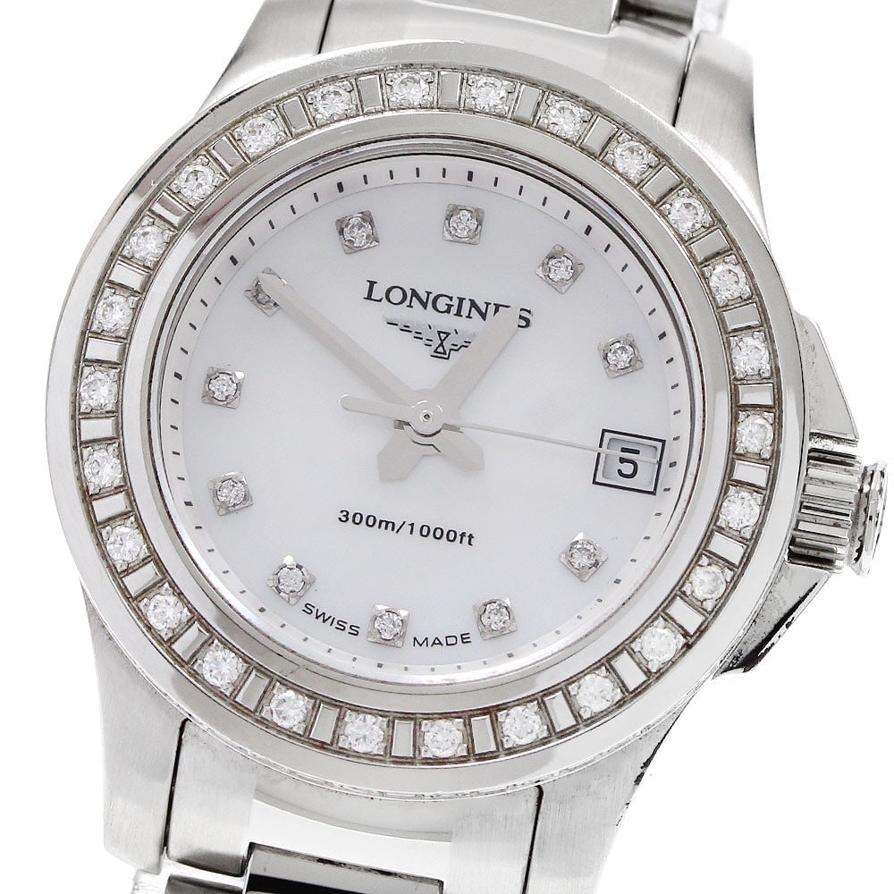 Longines Conquest Quartz Ladies Stainless Steel Date Watch