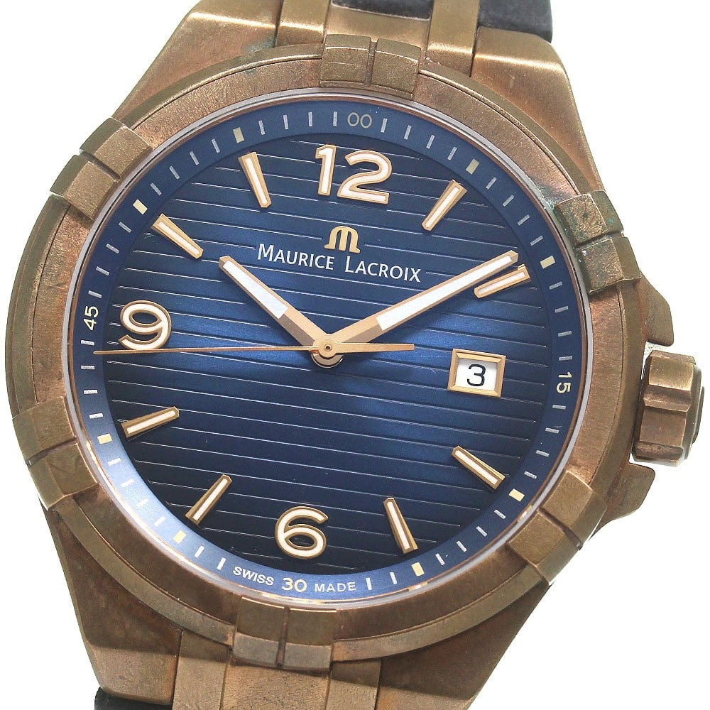 Maurice Lacroix Icon Bronze quartz date men's wristwatch: Maurice Lacroix Icon Bronze quartz date men's wristwatch This Maurice Lacroix Icon Bronze Date Quartz men's wristwatch is a limited edition model, with only 500 pieces produced worldwide. It features 