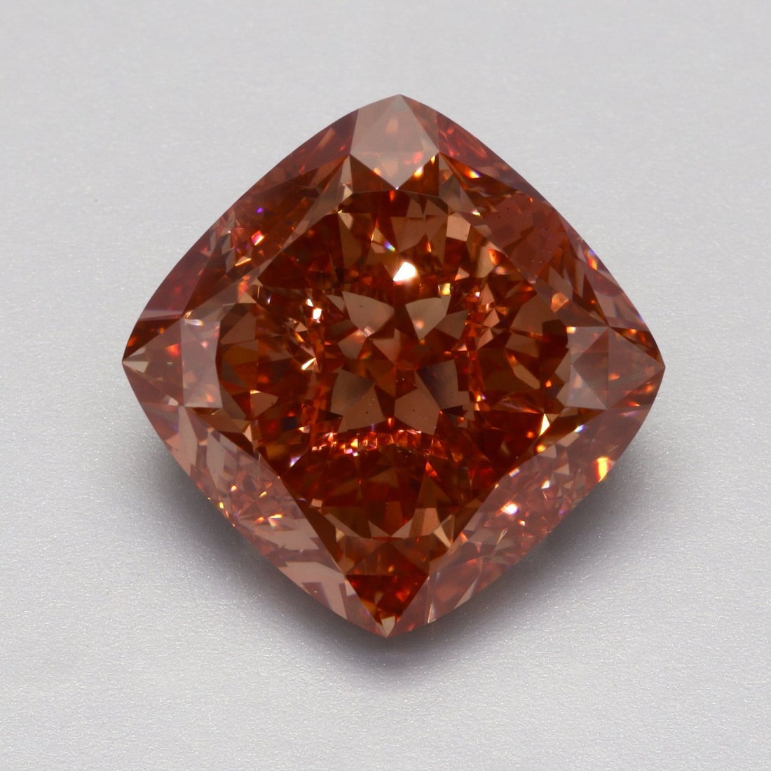 Loose Diamond - CUSHION MODIFIED 16.03ct Fancy Vivid Brown Pink VS2