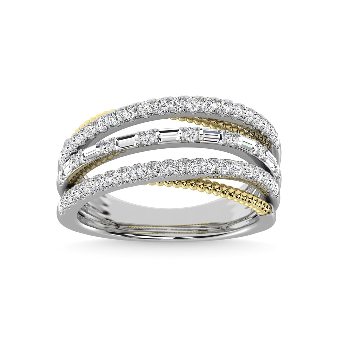 14K Two Tone Diamond 3/4 Ct.Tw. Fashion Ring (1 of 3)