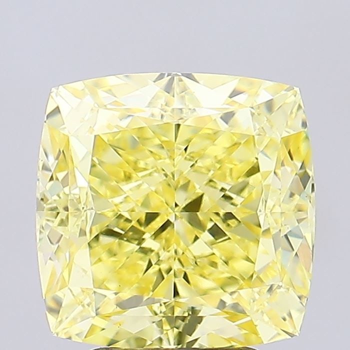 Loose Diamond - CUSHION MODIFIED 4.02ct Fancy Vivid Yellow VS1