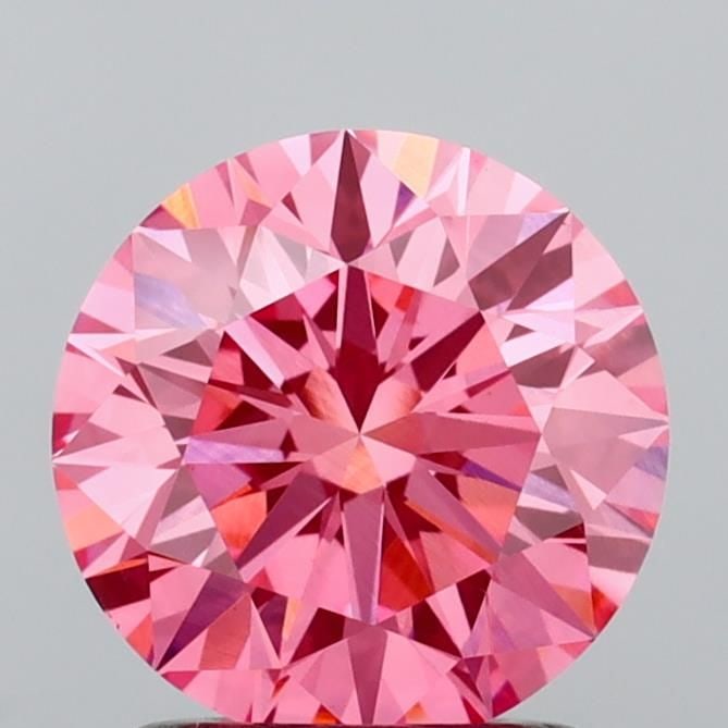 Ideal Loose Diamond - ROUND 1.59ct Fancy Vivid Pink VVS2