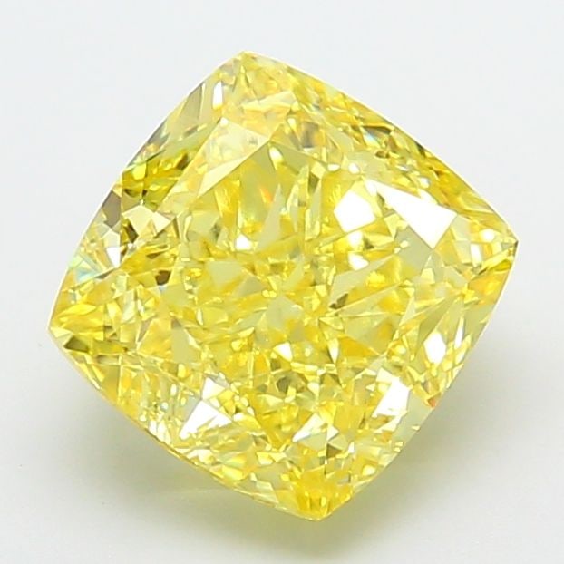 Loose Diamond - CUSHION MODIFIED 4.56ct Fancy Intense Yellow VVS2