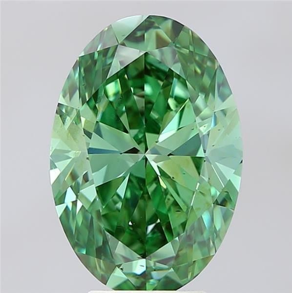Loose Diamond - OVAL 4.95ct Fancy Vivid Green VS2