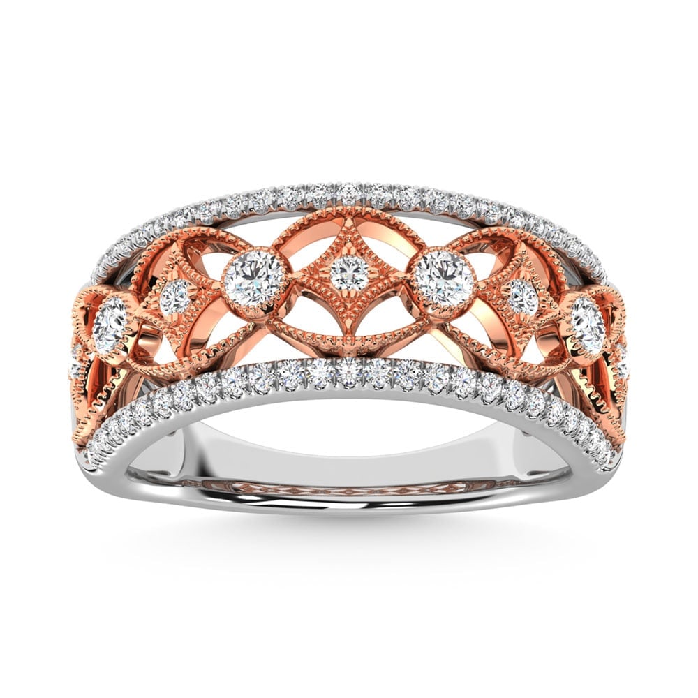 14K Two Tone Diamond 1/2 Ct.Tw. Fashion Band