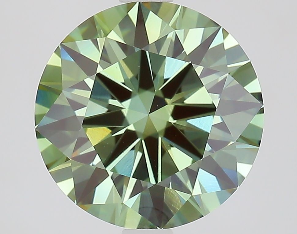 Ideal Loose Diamond - ROUND 2.82ct Fancy Vivid Green VVS2