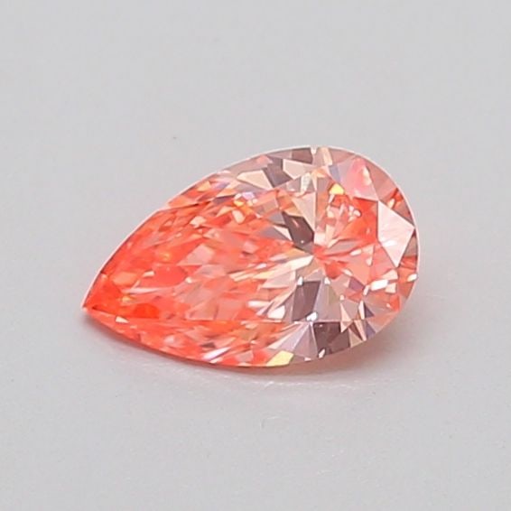 Loose Diamond - PEAR 0.33ct Fancy Vivid Orangey Pink VS2