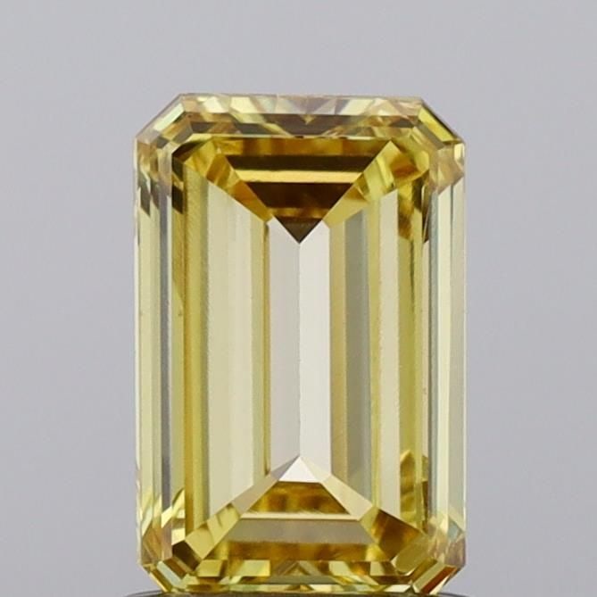 Loose Diamond - EMERALD 1.01ct Fancy Vivid Yellow VS1
