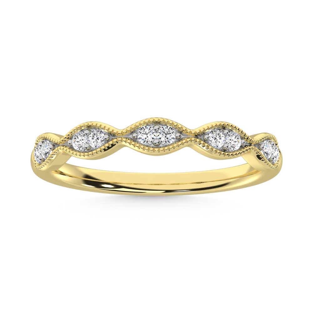 14K Yellow Gold Diamond 1/6 Ct. Tw. Stackable Band