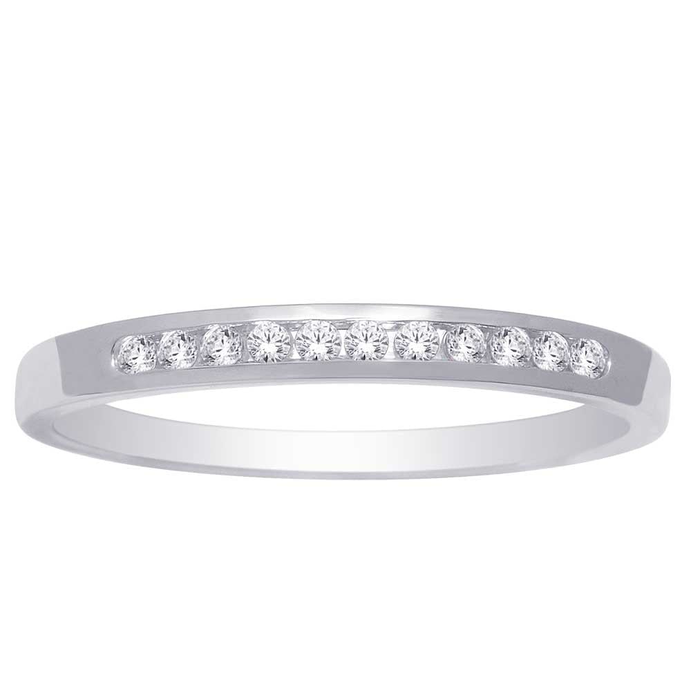14K White Gold 1/2 Ct Diamond Ladies Machine Band
