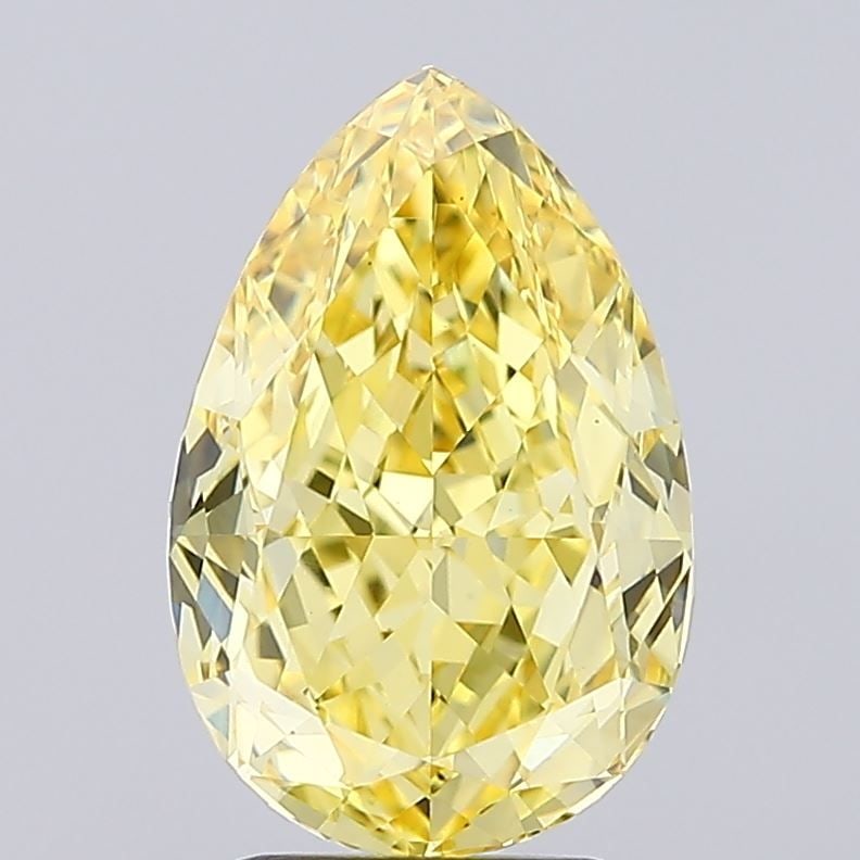 Loose Diamond - PEAR 4.02ct Fancy Vivid Yellow VS1