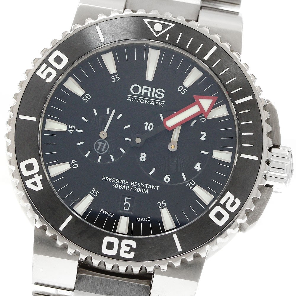 ORIS Aquis Regulator Meistertaucher Date Small Seconds Wristwatch: ORIS Aquis Regulator Meistertaucher Date Small Seconds Wristwatch Pre-owned ORIS men's wristwatch from Switzerland. This Aquis Regulator Meistertaucher Date Small Seconds model is identified by refere