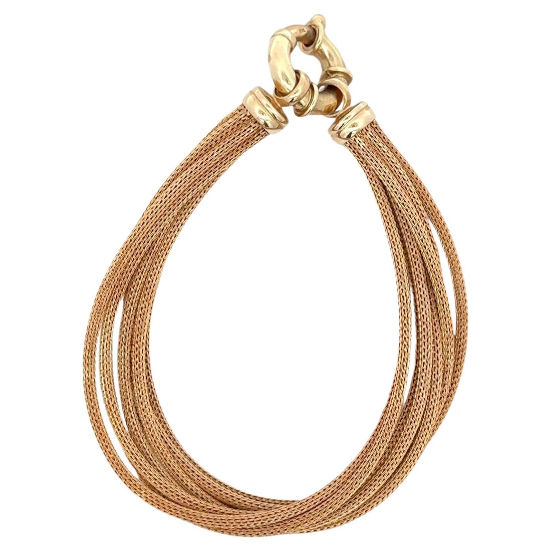 Harbor Diamonds 14K Yellow Gold Woven Bracelet 21g 7.5in Contemporary Design