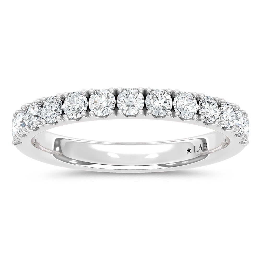 14K White Gold Lab Grown Diamond 5/8 Ct.Tw. Wedding Band: 14K White Gold Lab Grown Diamond 5/8 Ct.Tw. Wedding Band 14k White Gold Stone Color: D-f Stone Clarity: Vs Each ring is presented in standard size 6.5. Complimentary resizing is available between size