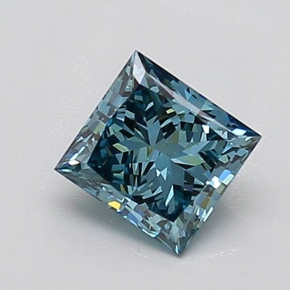 Loose Diamond - PRINCESS 0.7ct Fancy Vivid Greenish Blue VS2