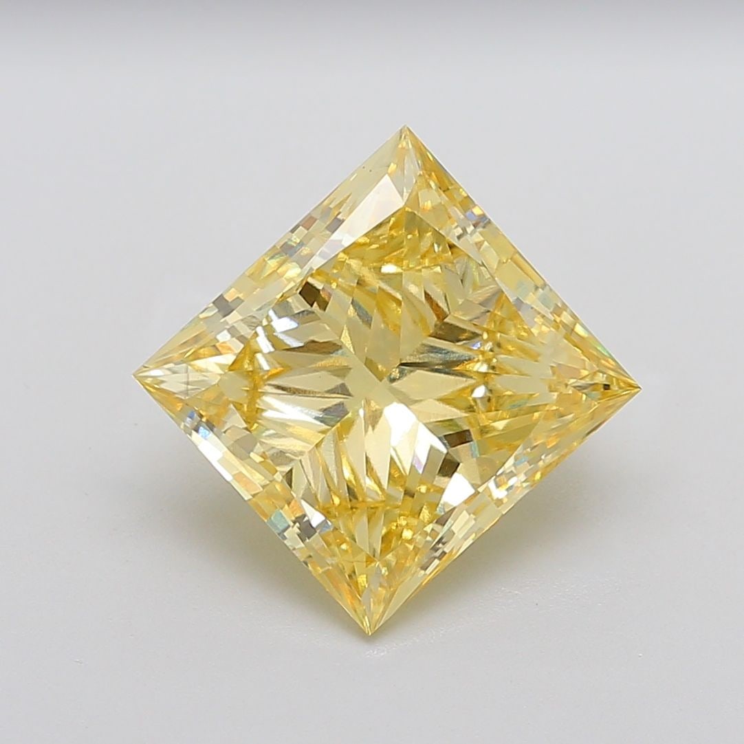 Loose Diamond - PRINCESS 8.22ct Fancy Intense Yellow VS1