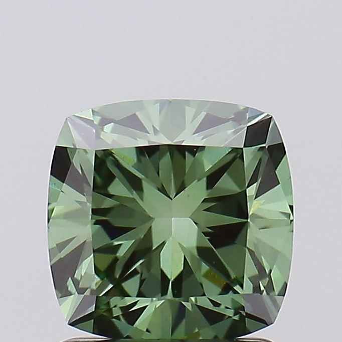 Loose Diamond - CUSHION MODIFIED 1.5ct Fancy Vivid Green VS1