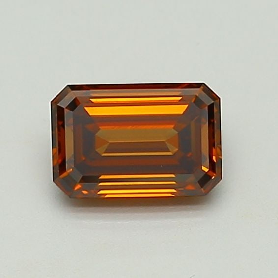 Loose Diamond - EMERALD 1.11ct Fancy Deep Orange VS2