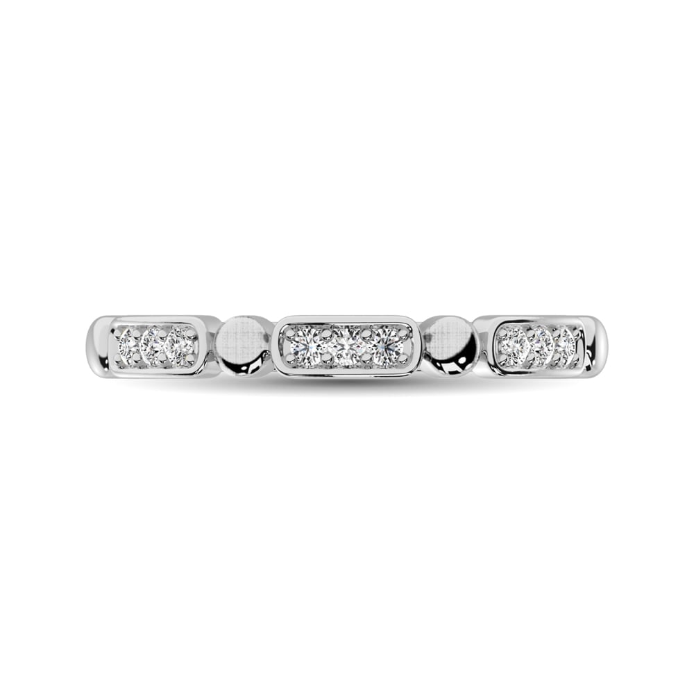 14K White Gold 1/10 Ct.Tw. Diamond Stackable Band