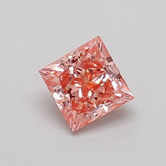 Loose Diamond - PRINCESS 0.43ct Fancy Vivid Orangey Pink VS1