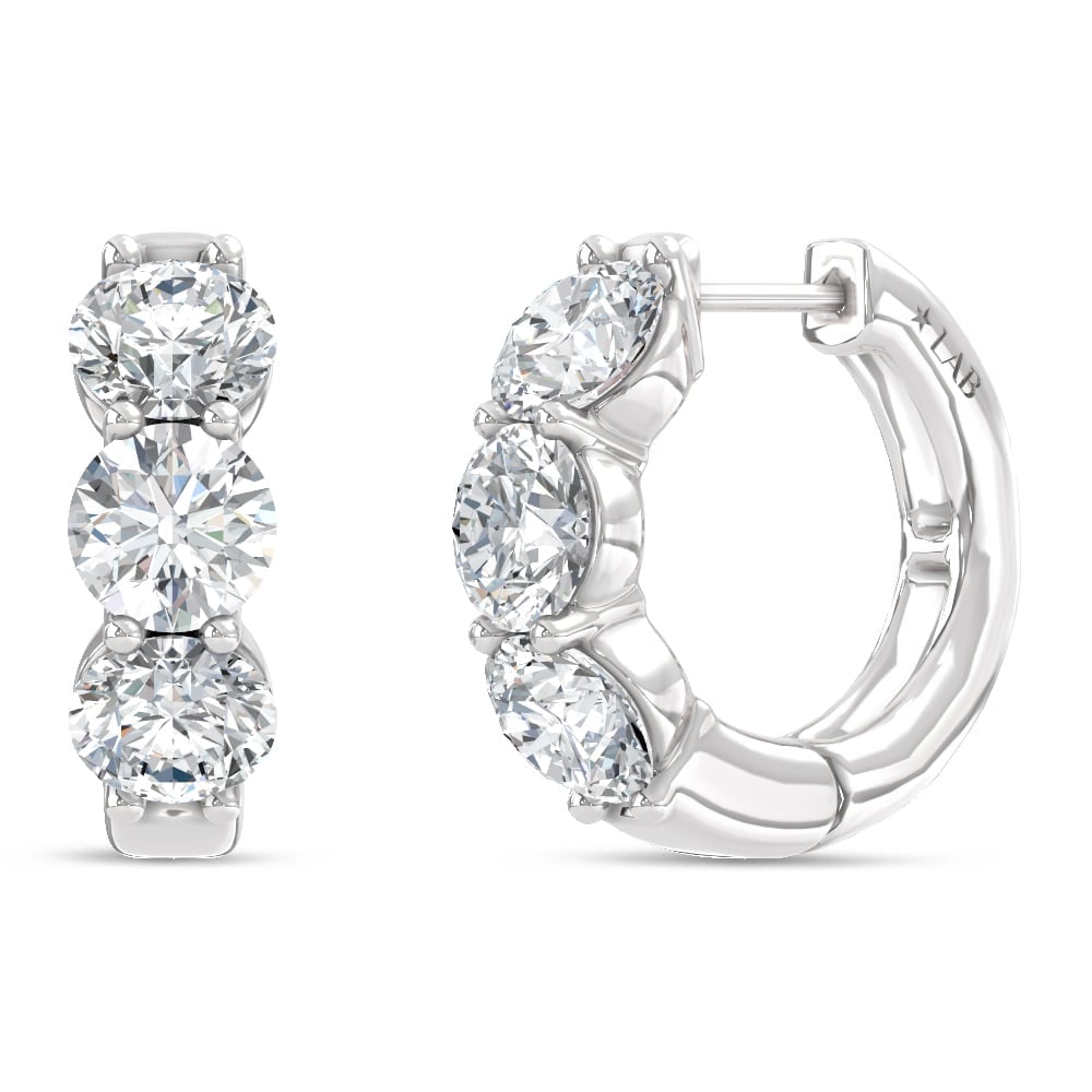 14K White Gold Lab Grown Diamond 2 Ct.Tw. Hoop Earrings