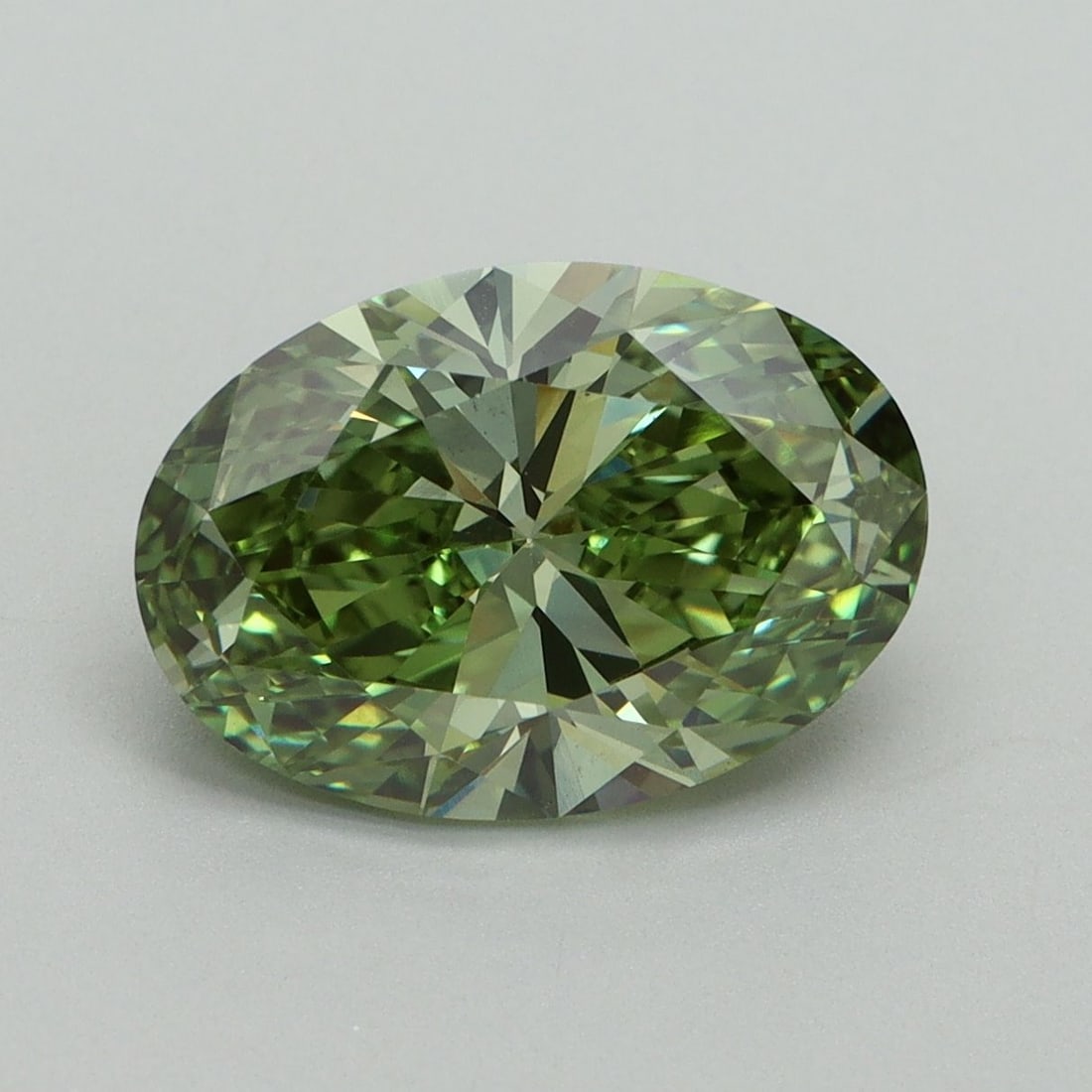 Loose Diamond - OVAL 3.07ct Fancy Vivid Green VS1