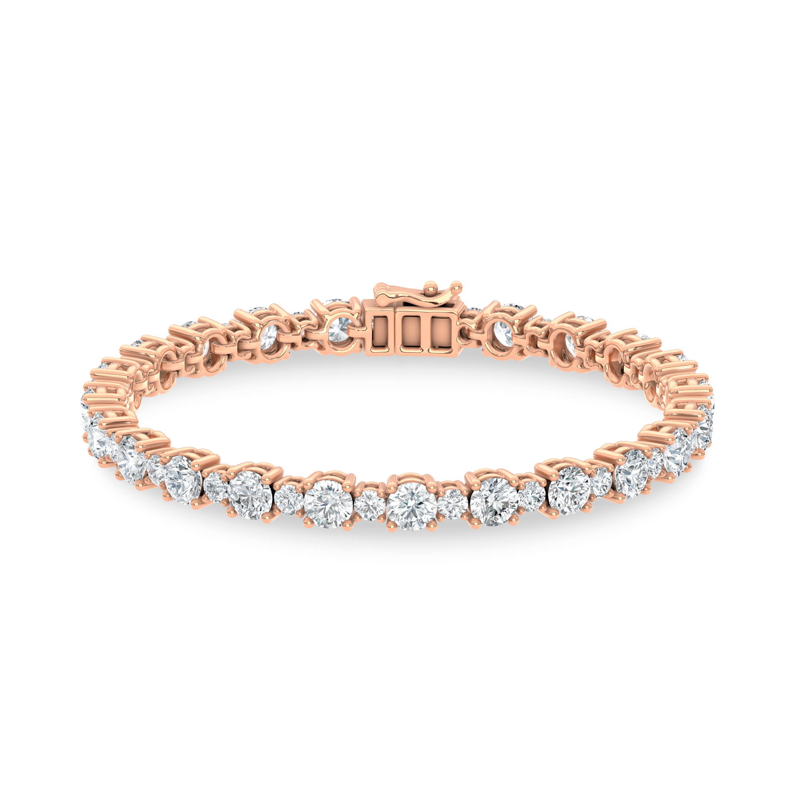 14K Rose Gold Lab Grown Diamond 9 1/3 Ct.Tw. Fancy Bracelet: 14K Rose Gold Lab Grown Diamond 9 1/3 Ct.Tw. Fancy Bracelet Designed in polished 14K Rose Gold, this fashion bracelet features lab grown diamonds totaling 9 1/3 Ct.Tw., offering refined elegance and s