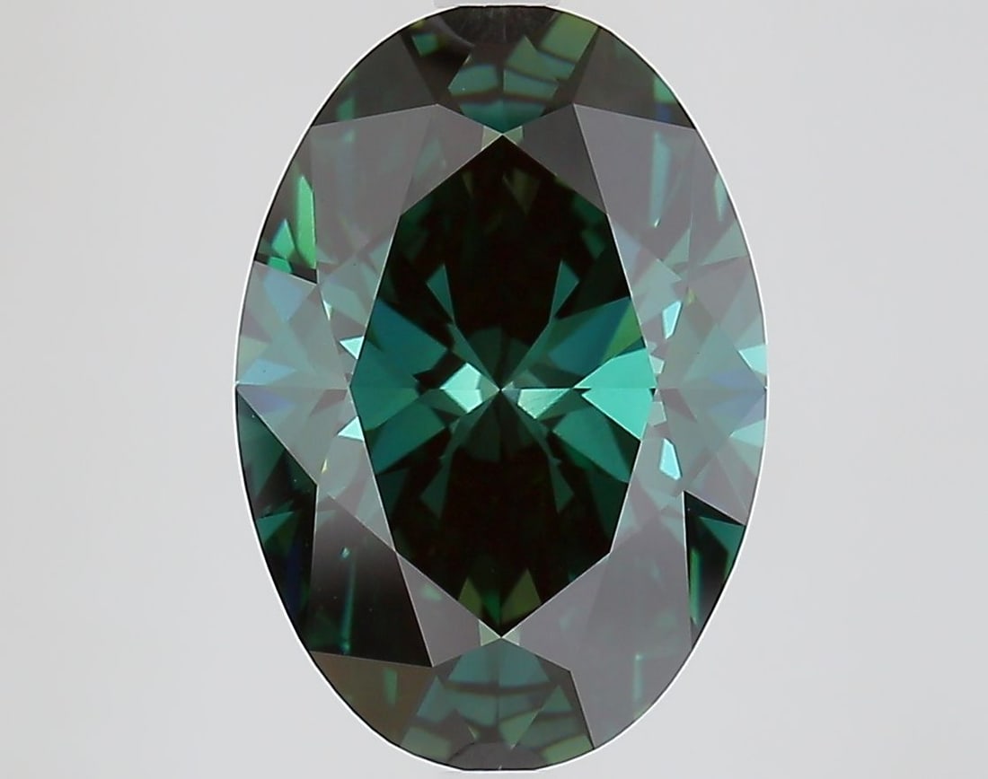 Loose Diamond - OVAL 4.08ct Fancy Deep Green VVS2