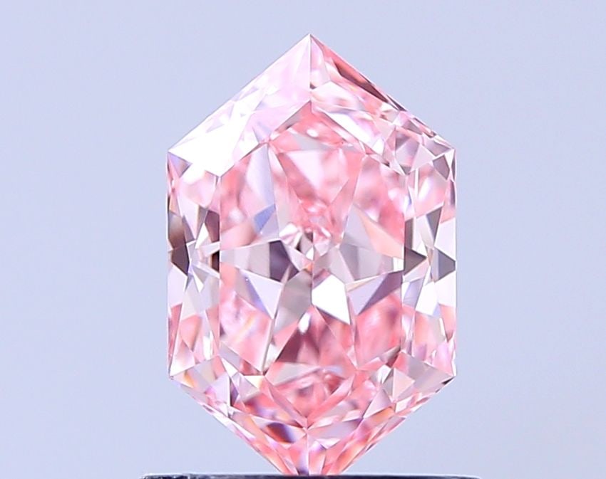 Loose Diamond - HEXAGONAL 1.05ct Fancy Vivid Pink VVS2
