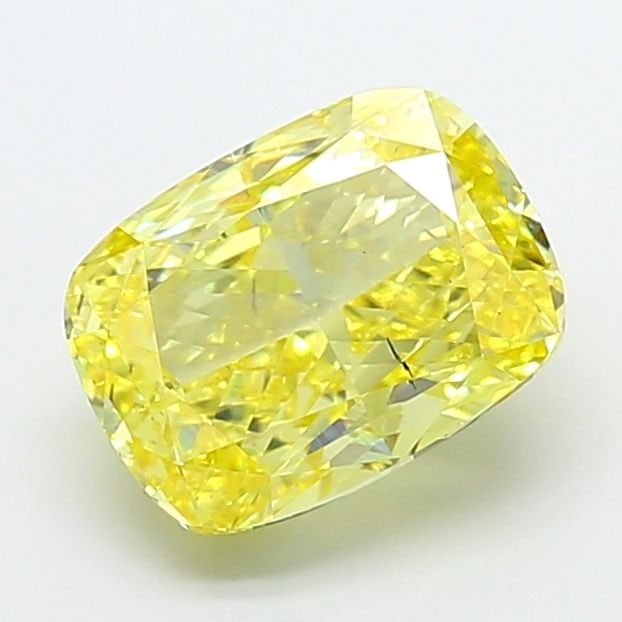 Loose Diamond - CUSHION MODIFIED 4.02ct Fancy Intense Yellow SI1