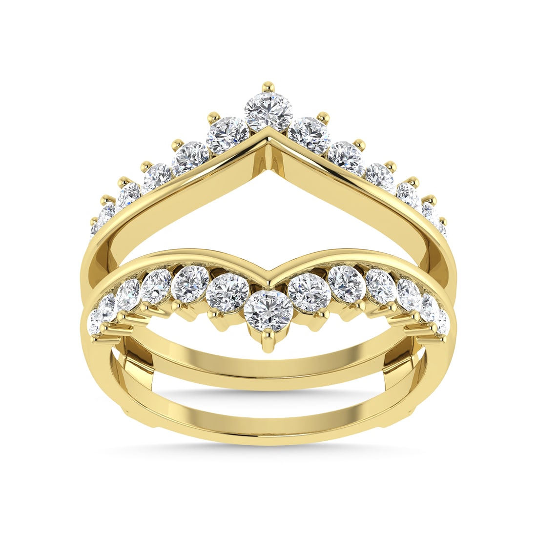 Diamond 1/2 Ct.Tw. Guard Ring in 14K Yellow Gold: Diamond 1/2 Ct.Tw. Guard Ring in 14K Yellow Gold 14k Yellow Gold Stone Color: G-h Stone Clarity: I1 Each ring is presented in standard size 6.5. Complimentary resizing is available between sizes 510 (