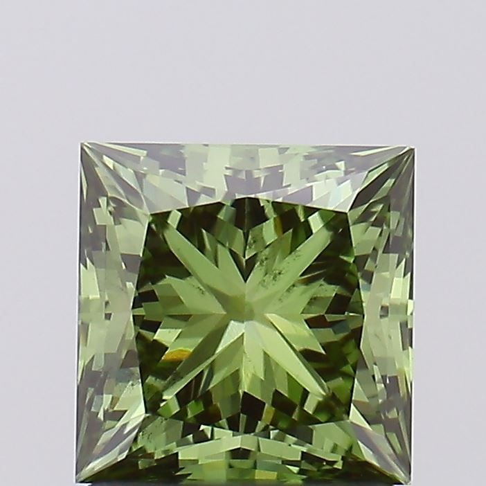 Loose Diamond - PRINCESS 1.52ct Fancy Vivid Green VS2